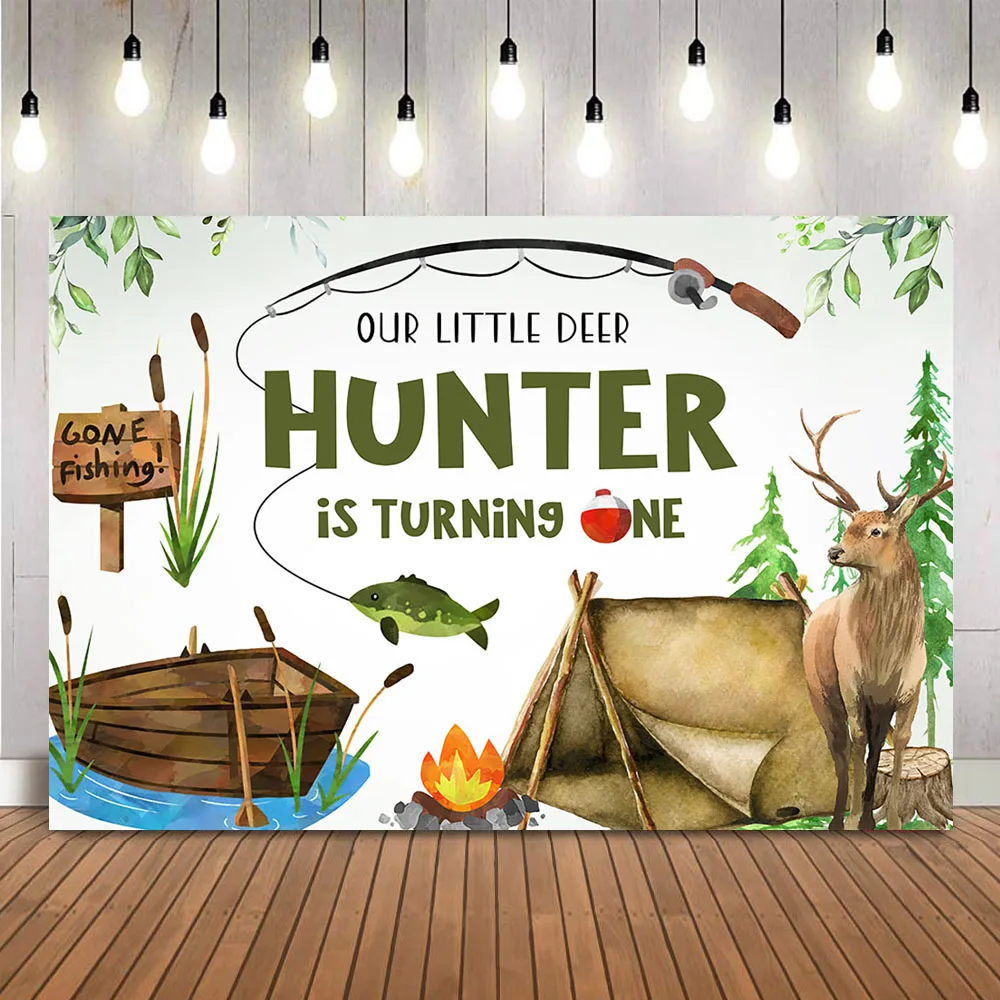 Outdoor Adventure Background - Fondo de fotografía de primer cumpleaños