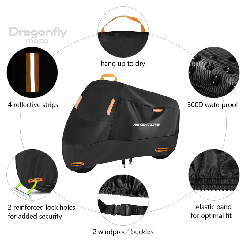Cubierta impermeable para moto - Outdoor Adventure Logo reseña y precio