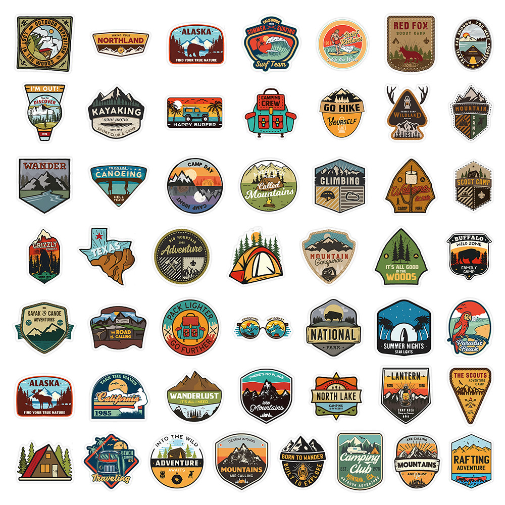50 Hojas de Pegatinas Vintage  - Outdoor Adventure Stores reseña y precio